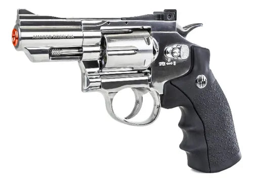 Revólver Pressão Wingun 708s Co2 Niquelado Full Metal 4,5mm